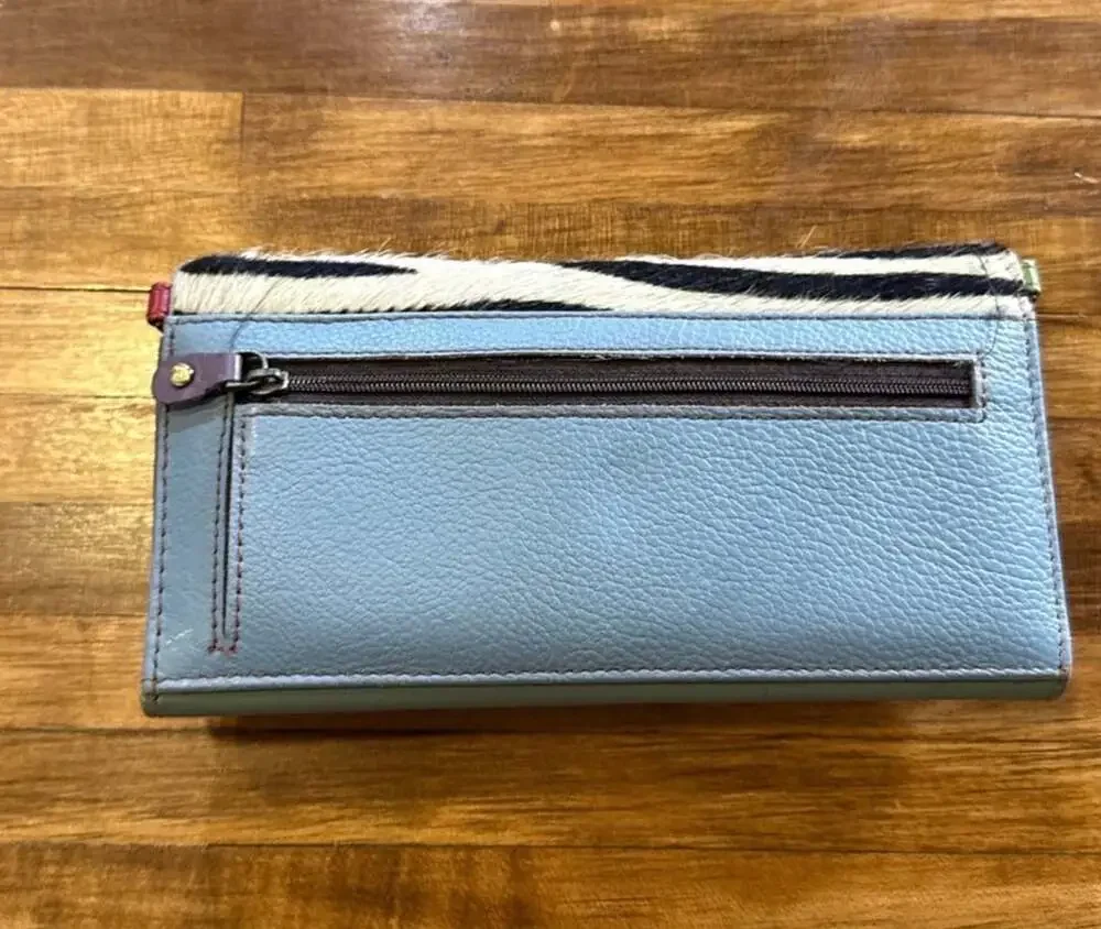 Soruka Genuine Leather Zebra Haircalf Clutch Wallet (y)